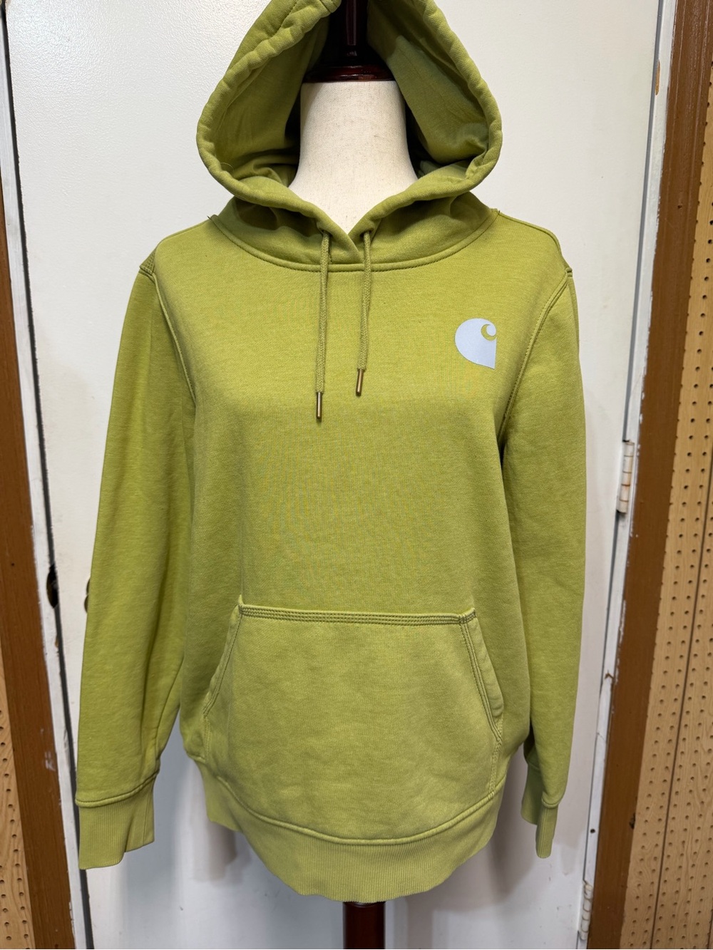 Carhartt Womens Clarksburg Green Sleeve Logo Hoodie M